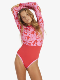 0 Khloe - Long Sleeve Back Closure One-Piece for Women Red ERJWR03875 Roxy