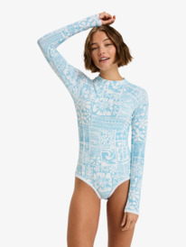 0 Flowers Wave - Long Sleeve Back Zip One-Piece for Women Blue ERJWR03876 Roxy