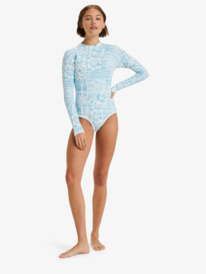 2 Flowers Wave - Long Sleeve Back Zip One-Piece for Women Blue ERJWR03876 Roxy