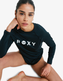 6 Essentials - Rash Vest met Lange Mouw voor Dames Black ERJWR03878 Roxy