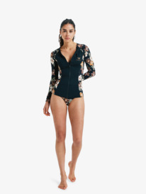 4 Full Zipped Mix - Rash Vest met Rits en Lange Mouw voor Dames Brown ERJWR03890 Roxy