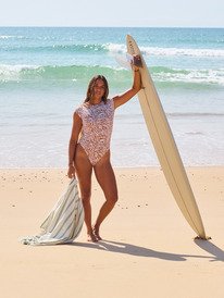 0 Wild Thang - Maillot une pièce à manches courtes pour Femme Marron ERJWR03891 Roxy