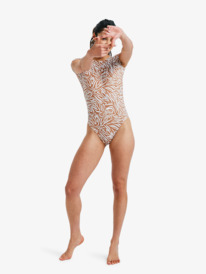 4 Wild Thang - Maillot une pièce à manches courtes pour Femme Marron ERJWR03891 Roxy