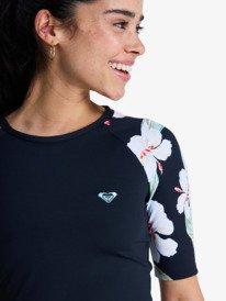 2 The Classic Lycra - Short Sleeve Rash Vest for Women Black ERJWR03899 Roxy