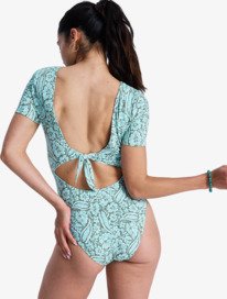 4 Sun Babe - Maillot une pi&egrave;ce &agrave; manches courtes pour Femme Vert ERJWR03901 Roxy