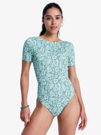 0 Sun Babe - Maillot une pi&egrave;ce &agrave; manches courtes pour Femme Vert ERJWR03901 Roxy