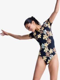 5 Sun Babe - Maillot une pi&egrave;ce &agrave; manches courtes pour Femme Noir ERJWR03901 Roxy