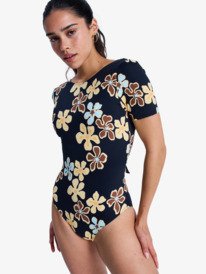 0 Sun Babe - Maillot une pi&egrave;ce &agrave; manches courtes pour Femme Noir ERJWR03901 Roxy