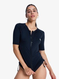 0 Essentials - Rash vest met rits en korte mouw voor Dames Black ERJWR03907 Roxy