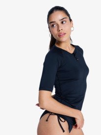 1 Essentials - Rash vest met rits en korte mouw voor Dames Black ERJWR03907 Roxy