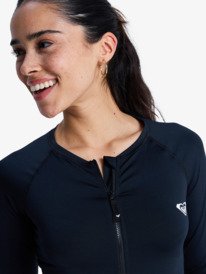 2 Essentials - Zipped Long Sleeve Rash Vest for Women Black ERJWR03910 Roxy