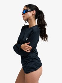 1 Happy Waves - Long Sleeve Rash Vest for Women Black ERJWR03911 Roxy