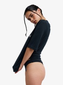 1 Happy Waves - Kurzarm-Rashguard f&uuml;r Frauen Schwarz ERJWR03913 Roxy