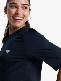 3 Happy Waves - Kurzarm-Rashguard f&uuml;r Frauen Schwarz ERJWR03913 Roxy