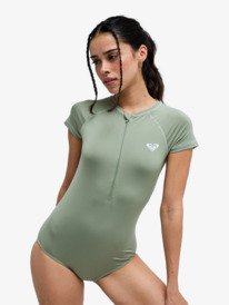 0 Essentials - Maillot une pièce à manches courtes pour Femme Vert ERJWR03916 Roxy