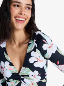 2 Beach Classic - Long Sleeve One-Piece Swimsuit for Women Black ERJWR03923 Roxy