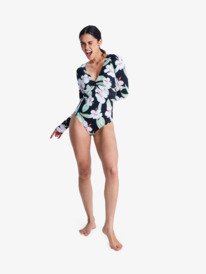 3 Beach Classic - Long Sleeve One-Piece Swimsuit for Women Black ERJWR03923 Roxy