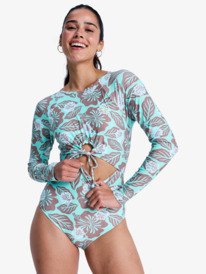 0 Beach Essentials - Long Sleeve One-Piece Swimsuit for Women Brown ERJWR03925 Roxy