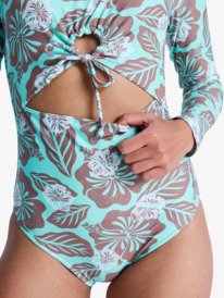 2 Beach Essentials - Long Sleeve One-Piece Swimsuit for Women Brown ERJWR03925 Roxy