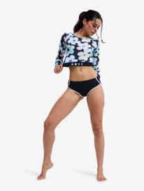 3 Roxy Active - Long Sleeve Cropped Rash Vest for Women Black ERJWR03926 Roxy