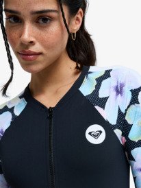 2 Roxy Active - Maillot une pi&egrave;ce manches longues pour Femme Noir ERJWR03927 Roxy