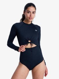 0 Beach Essential - Long Sleeve One-Piece Swimsuit for Women Black ERJWR03935 Roxy