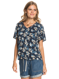 0 Hey Now - Short Sleeve Top for Women Blue ERJWT03464 Roxy