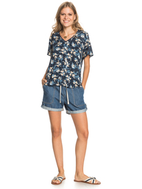 3 Hey Now - Short Sleeve Top for Women Blue ERJWT03464 Roxy