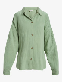 4 Morning Time - Oversize Long Sleeves Shirt for Women Green ERJWT03674 Roxy