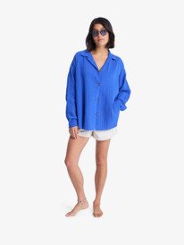 3 Morning Time - Camisa de manga comprida oversized para Mulher Roxo ERJWT03674 Roxy