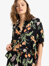 0 Beach Nostalgia - Chemise à manches courtes pour Femme Noir ERJWT03680 Roxy