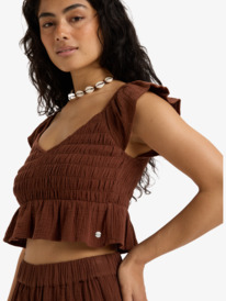 1 Brisa Nova - Top de manga corta para Mujer Marron ERJWT03689 Roxy