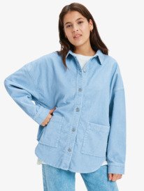 2 Kick Back Washed Cord - Veste chemise boutonnée pour Femme Bleu ERJWT03697 Roxy