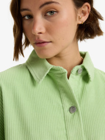 7 Kick Back Washed Cord - Giacca camicia con bottoni da Donna Green ERJWT03697 Roxy
