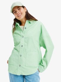 1 Kick Back Washed Cord - Giacca camicia con bottoni da Donna Green ERJWT03697 Roxy