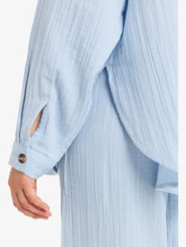 5 Morning Time - Oversized overhemd met lange mouw voor Dames Blue ERJWT03698 Roxy