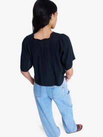 5 Paradise Lagoon - Kurz&auml;rmlige Bluse f&uuml;r Frauen Schwarz ERJWT03705 Roxy