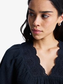 3 Paradise Lagoon - Kurz&auml;rmlige Bluse f&uuml;r Frauen Schwarz ERJWT03705 Roxy