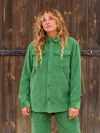 0 Let It Go Cord - Camicia in Velluto a Maniche Lunghe da Donna Green ERJWT03722 Roxy