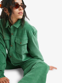 6 Let It Go Cord - Camisa de manga larga para mujer Verde ERJWT03722 Roxy