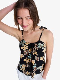 2 Wild Waves Crepe - Top con tirantes para mujer Negro ERJWT03742 Roxy