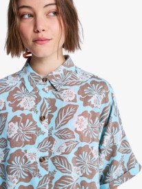 2 Beachy Nostalgia - Overhemd met Korte Mouwen voor Dames Brown ERJWT03746 Roxy