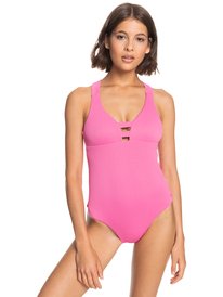 3 Roxy Love Rib Asia - Maillot une pièce pour Femme Rose ERJX103414 Roxy