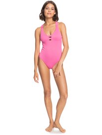 5 Roxy Love Rib Asia - Maillot une pièce pour Femme Rose ERJX103414 Roxy