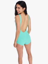4 Roxy Sunshine - Ba&ntilde;ador entero shorty para mujer Verde ERJX103790 Roxy