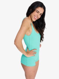 1 Roxy Sunshine - Ba&ntilde;ador entero shorty para mujer Verde ERJX103790 Roxy