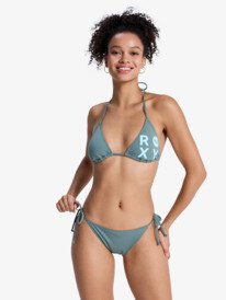 0 Solid Essentials - Two Piece Tiki Tri Bikini Set for Women Green ERJX203595 Roxy
