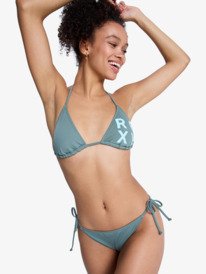 3 Solid Essentials - Two Piece Tiki Tri Bikini Set for Women Green ERJX203595 Roxy