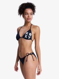 1 Solid Essentials - Two Piece Tiki Tri Bikini Set for Women Black ERJX203595 Roxy