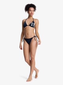 4 Solid Essentials - Two Piece Tiki Tri Bikini Set for Women Black ERJX203595 Roxy